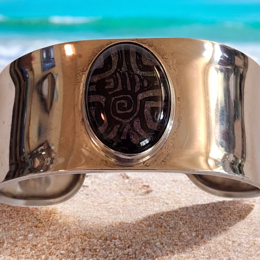 Dominique Dinouart Domingo designed Sterling Silver Cuff Bracelet Mexican Sterl